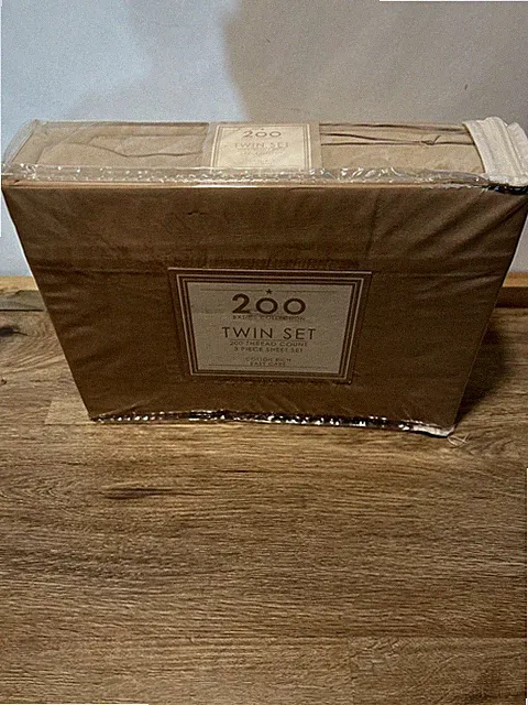 Basics Collection 200 Thread Count Cotton Rich 3-Pc. Sheet Set - Twin - Beige