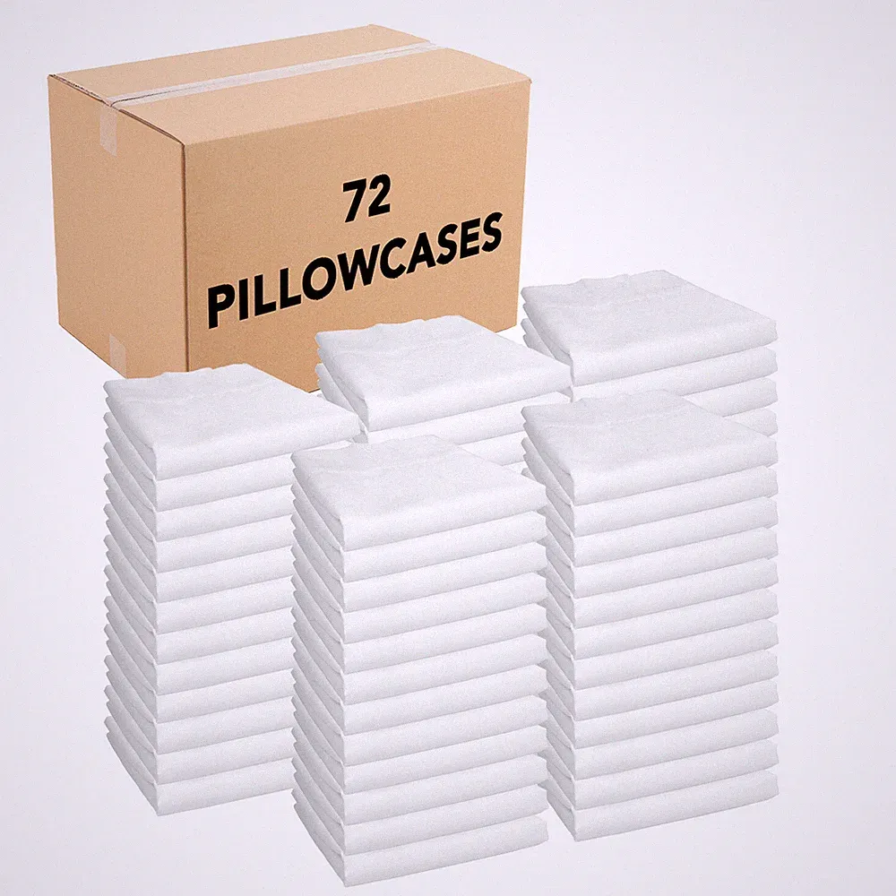 Lulworth Pillowcases (Case of 72), White, 20x30, Soft Bedding, 180 Thread Count