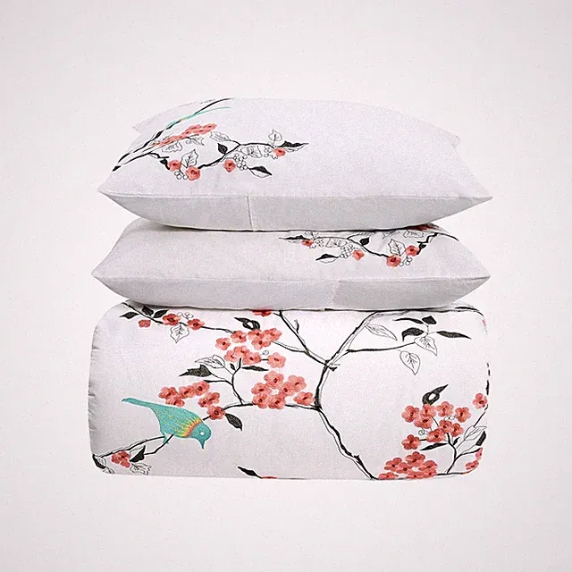 Cherry Garden Cotton 200 Thread Count Duvet Cover Set, Comforter Cover, Bed E...