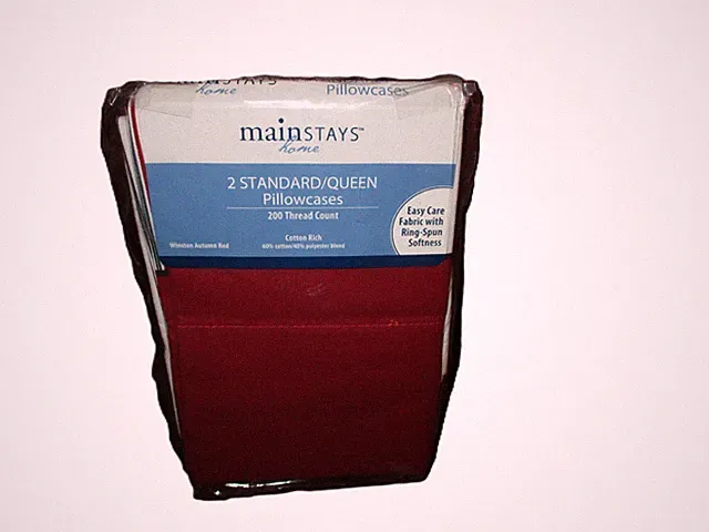 Mainstays 200 Thread Count Pillowcase Set, Std/Queen, Winston Autumn Red 2pc