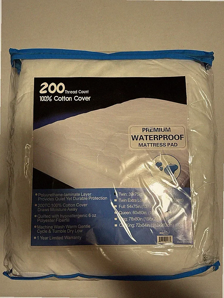 New Point Twin Premium Waterproof Mattress Pad 39x75in 200 Thread Count Bedding
