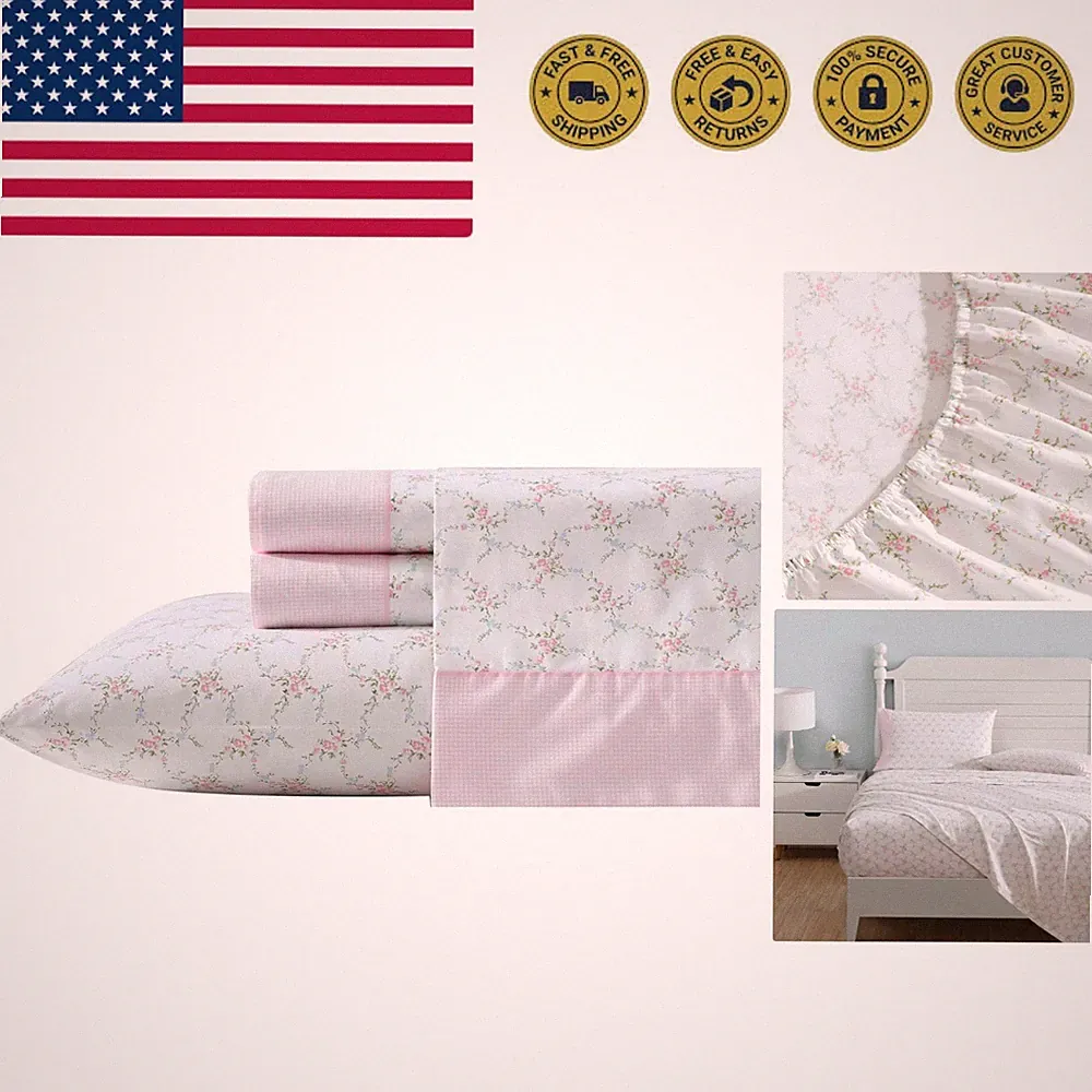 Sheet Set, Breathable Percale Cotton Bedding, 200 Thread Count, Deep Pocket,...