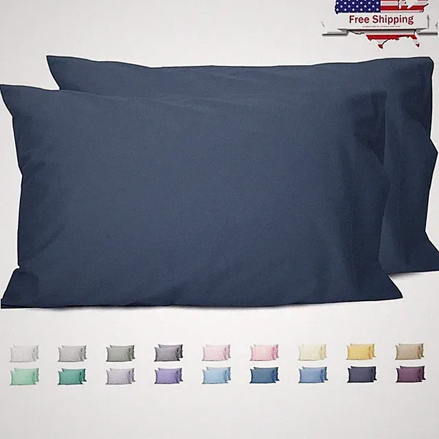 Soft Cotton Pillowcase Set Breathable 200-Thread-Count Comfortable Bedroom Decor