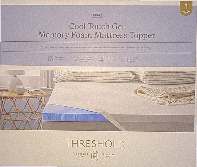Threshold King Cool Touch Gel Top Mattress Topper 2in