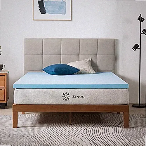 ZINUS 2 IN. NO POCKET GEL COOLING FOAM MATTRESS TOPPER QUEEN OLB-MGT-200Q - BLUE